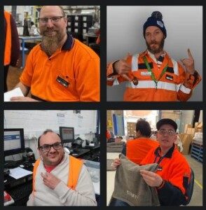 Collage of photos of Ability Works employees from the newsletter shout-outs section. Peter, Jimmy, Stephen and Mario