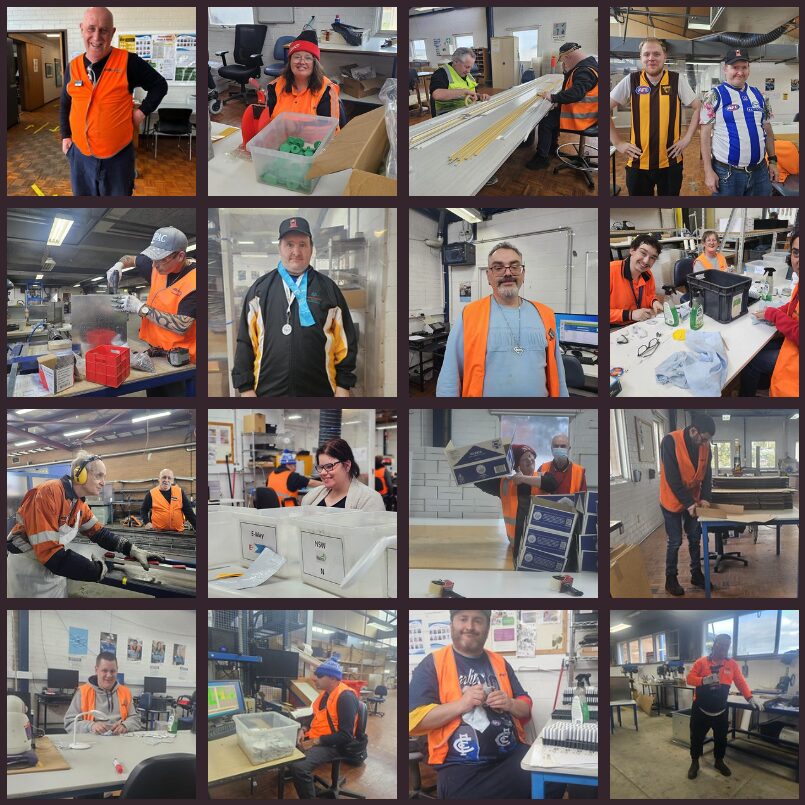 Collage of photos of Ability Works employees